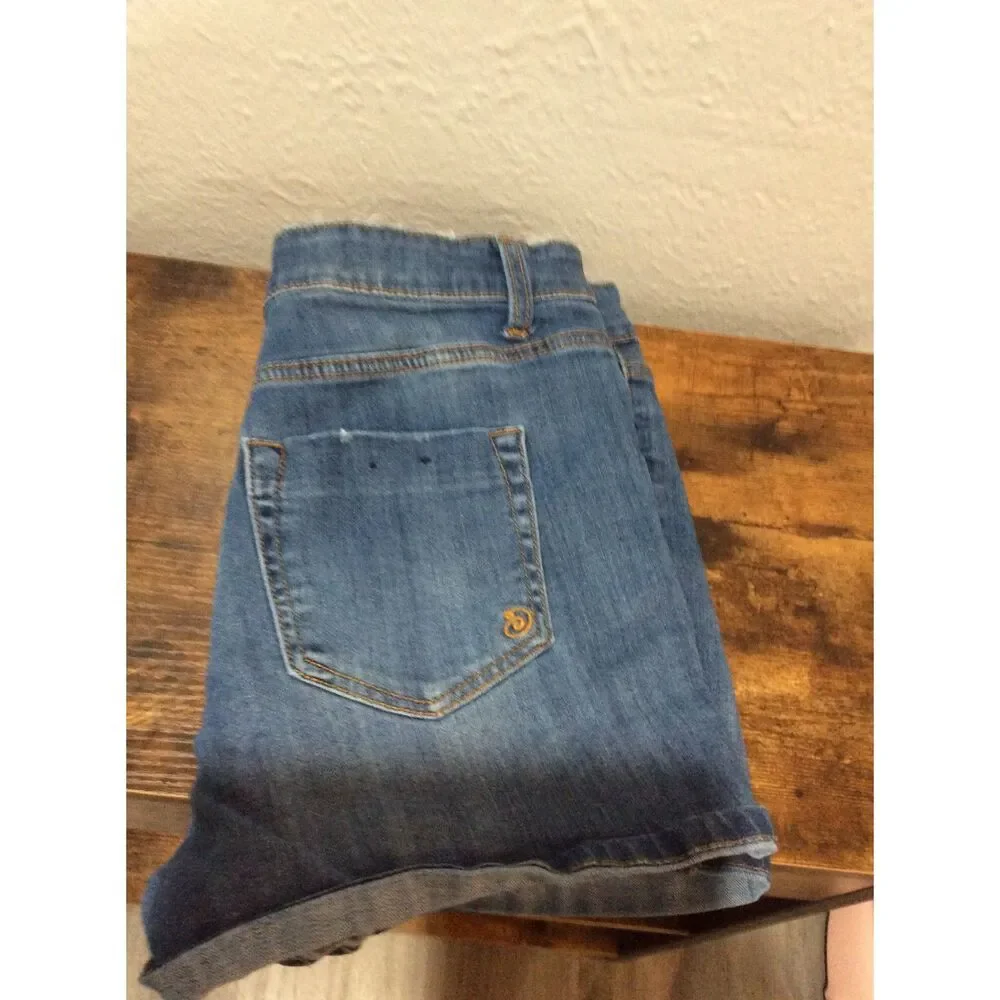 Garage Denim shorts Size 1 juniors stretch distressed retro high waist